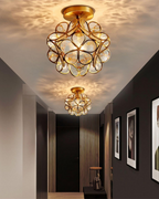 Lampada da soffitto LED con design floreale in acrilico e oro – 20 cm