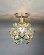 Lampada da soffitto LED con design floreale in acrilico e oro – 20 cm