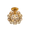 Lampada da soffitto LED con design floreale in acrilico e oro – 20 cm