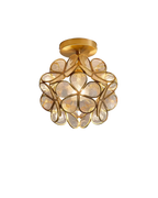 Lampada da soffitto LED con design floreale in acrilico e oro – 20 cm
