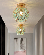 Lampada da soffitto LED con design floreale in acrilico e oro – 20 cm