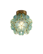 Lampada da soffitto LED con design floreale in acrilico e oro – 20 cm