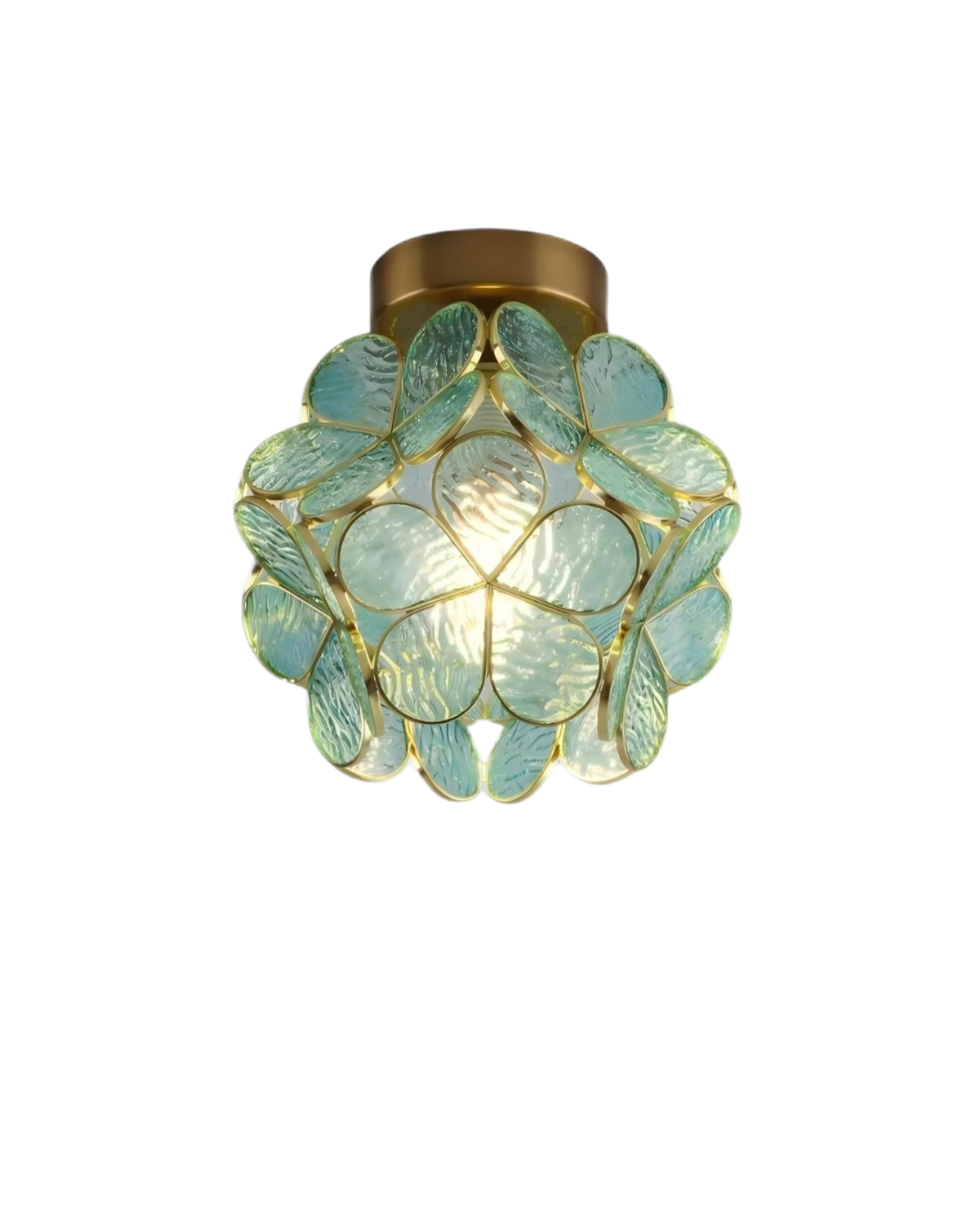 Lampada da soffitto LED con design floreale in acrilico e oro – 20 cm