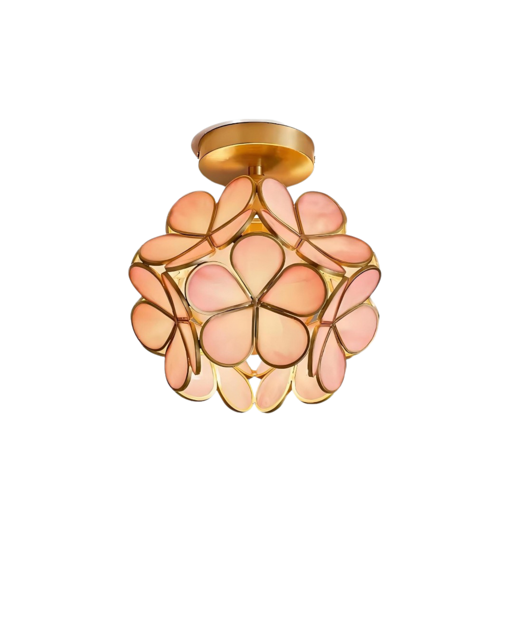 Lampada da soffitto LED con design floreale in acrilico e oro – 20 cm
