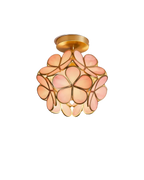 Lampada da soffitto LED con design floreale in acrilico e oro – 20 cm