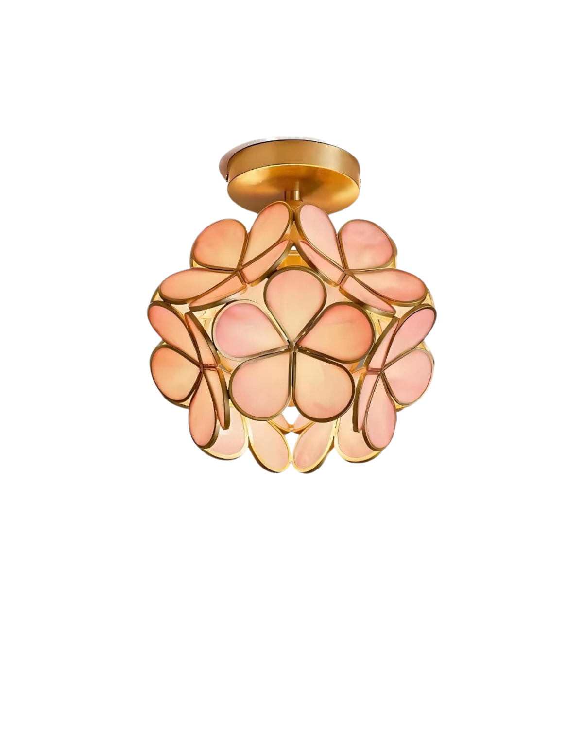 Lampada da soffitto LED con design floreale in acrilico e oro – 20 cm