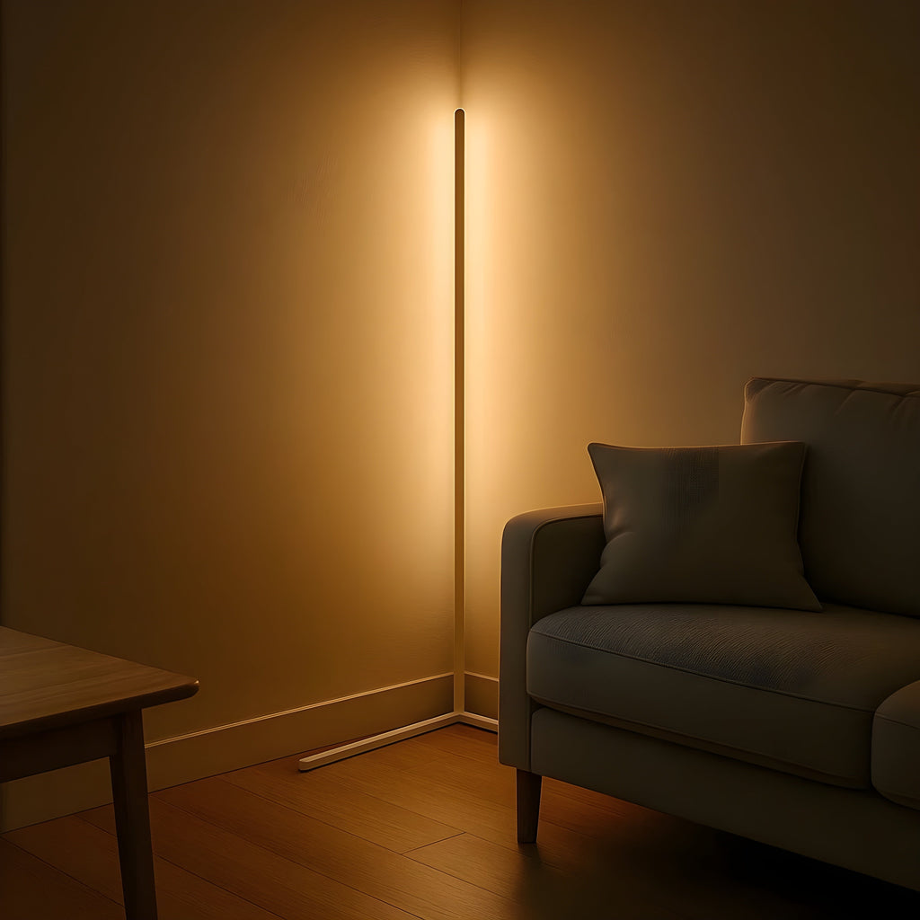 Lampada da terra angolare a LED – Dimmerabile con telecomando | Design moderno e luce indiretta