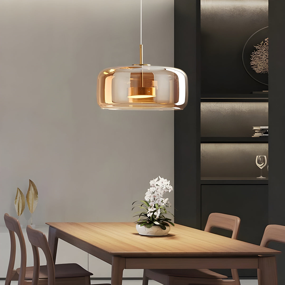 Lampada a sospensione LED in vetro – Design retro con luce calda per sala da pranzo e cucina