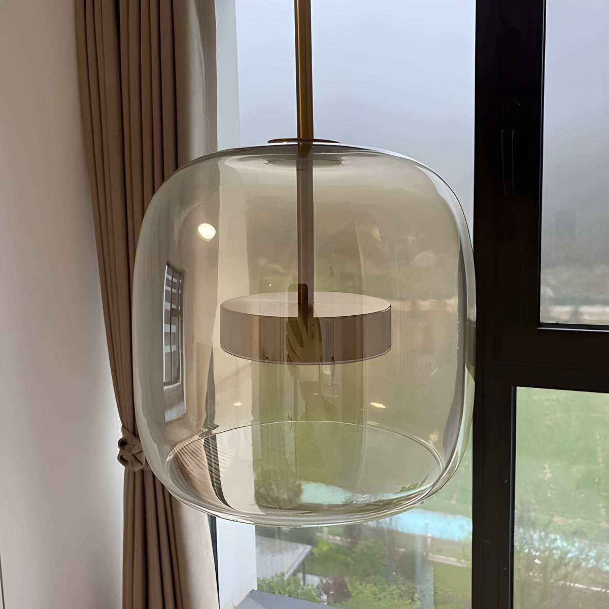 Lampada a sospensione LED in vetro – Design retro con luce calda per sala da pranzo e cucina