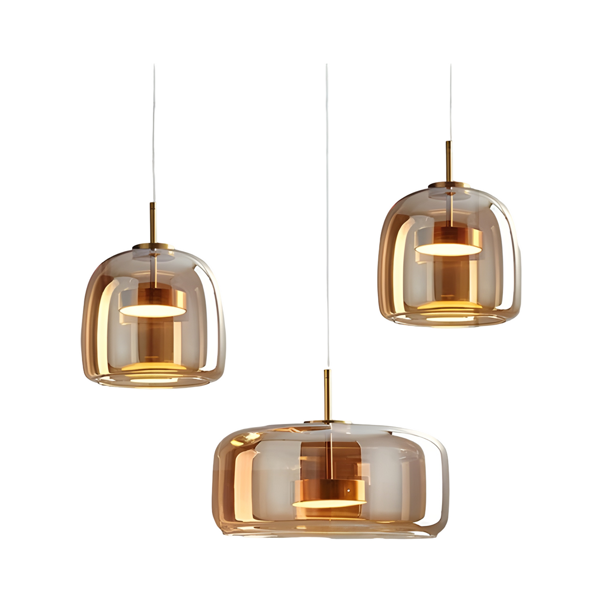 Lampada a sospensione LED in vetro – Design retro con luce calda per sala da pranzo e cucina