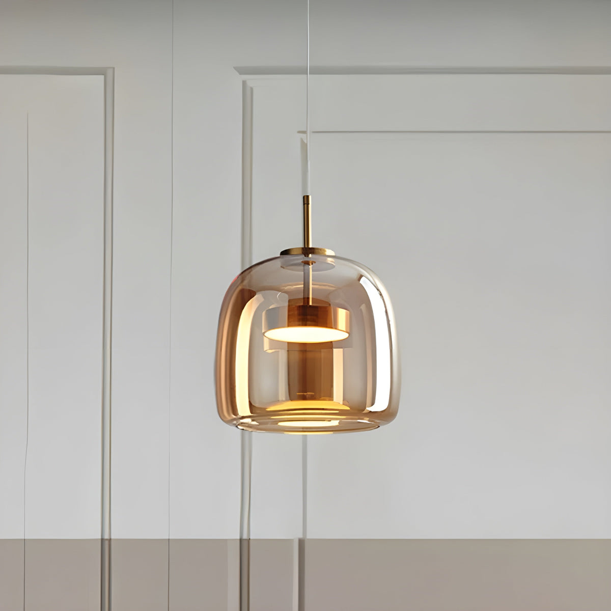 Lampada a sospensione LED in vetro – Design retro con luce calda per sala da pranzo e cucina