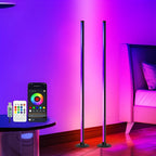 Lampada da terra LED con cambio colore RGBICB – Lampada moderna in alluminio con app e telecomando | Illuminazione d'atmosfera dimmerabile per la tua casa