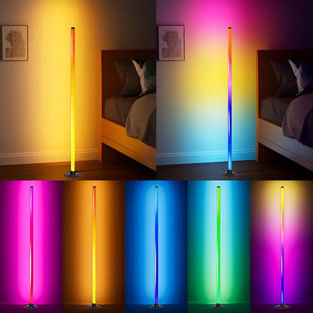 Lampada da terra LED con cambio colore RGBICB – Lampada moderna in alluminio con app e telecomando | Illuminazione d'atmosfera dimmerabile per la tua casa