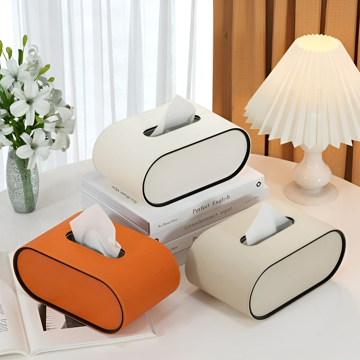 Scatola per fazzoletti in pelle – Elegante contenitore per fazzoletti cosmetici per ogni ambiente