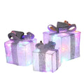 Scatole regalo natalizie luminose – Set da 3 scatole decorative | Con luci bianche calde e colorate per un'atmosfera festiva in casa