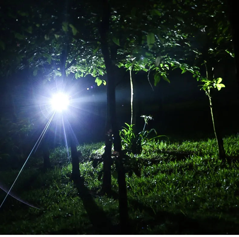 Lampada Frontale LED Ricaricabile e Impermeabile con Funzione Zoom per Attività Outdoor