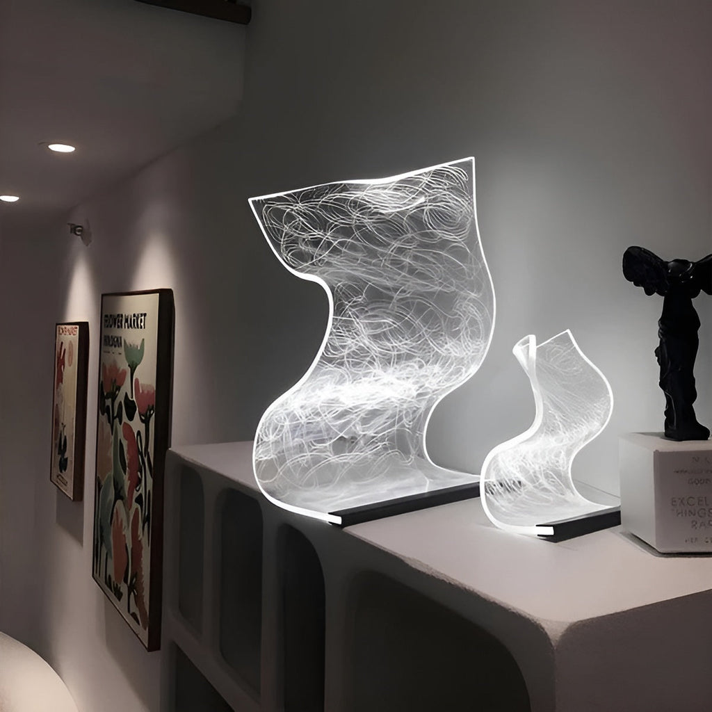 Lampada da tavolo in acrilico – Elegante e senza tempo con illuminazione LED | Lampada decorativa per la casa