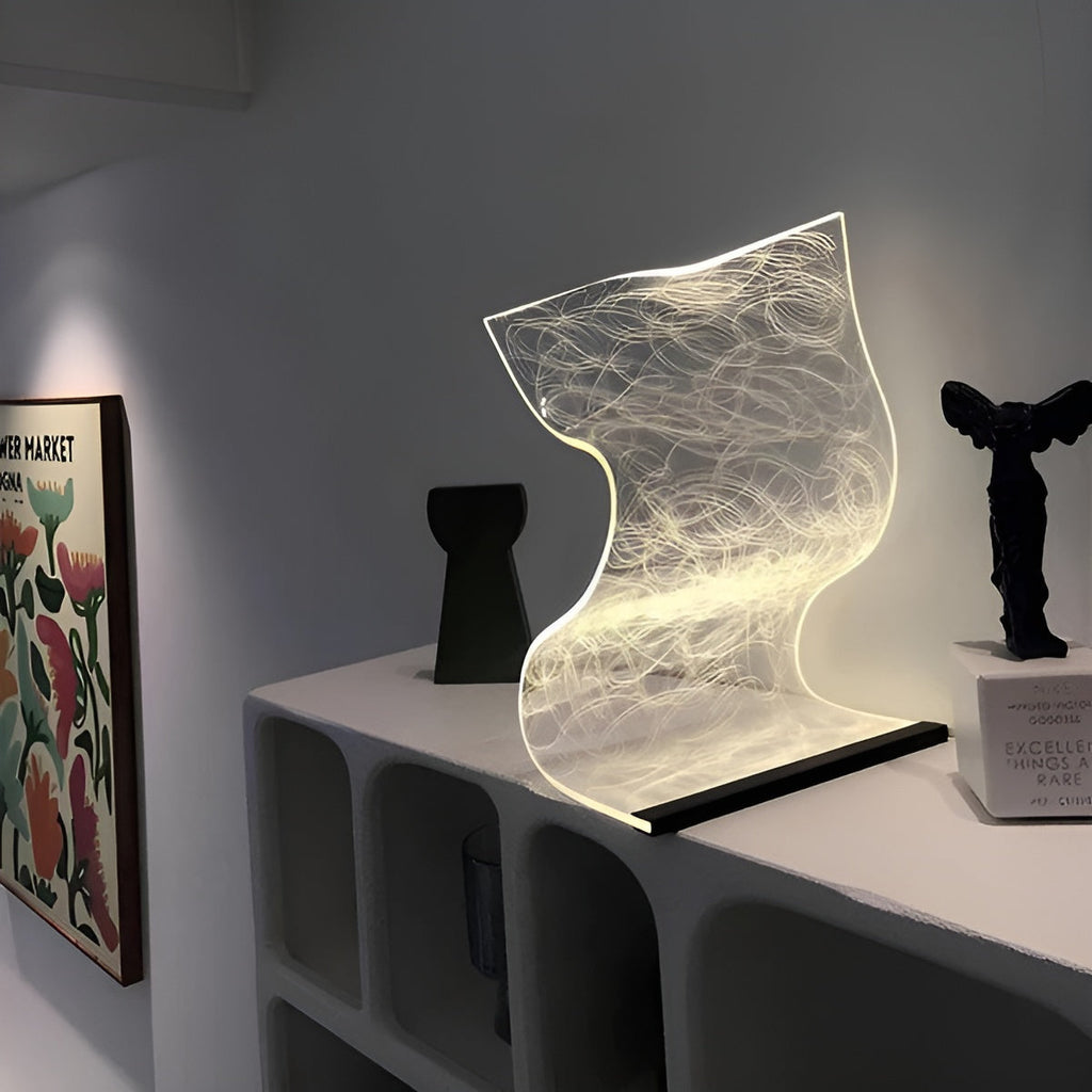 Lampada da tavolo in acrilico – Elegante e senza tempo con illuminazione LED | Lampada decorativa per la casa