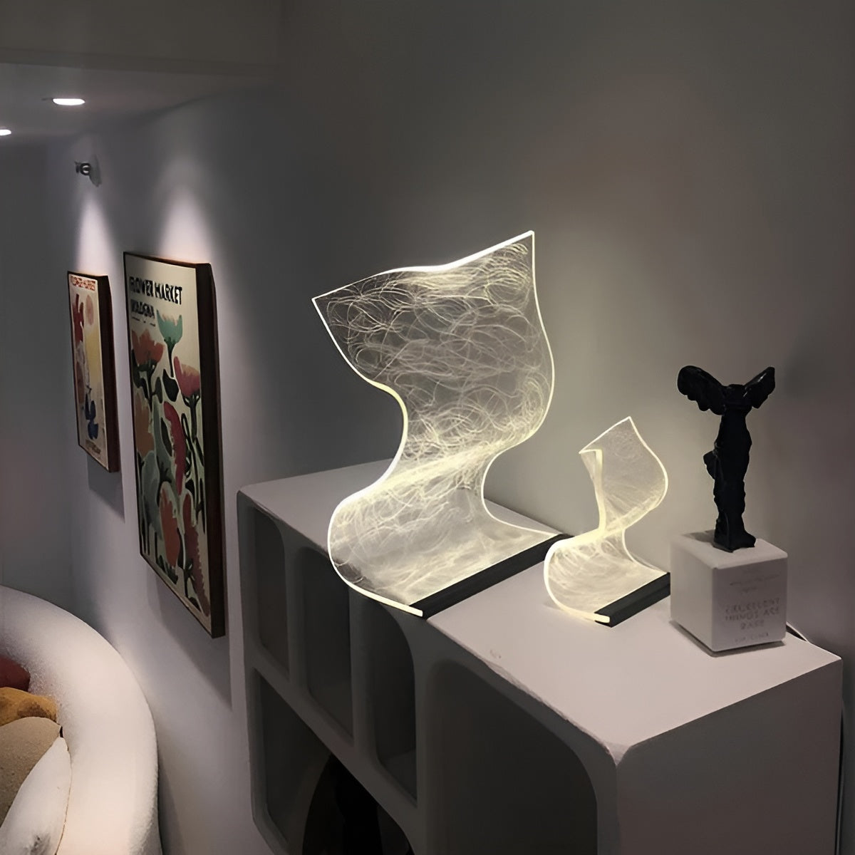 Lampada da tavolo in acrilico – Elegante e senza tempo con illuminazione LED | Lampada decorativa per la casa