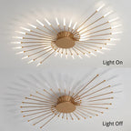 Wesley Flush-Mount Ceiling Light Fuochi d'Artificio, Nero/Oro