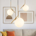 Lampada a sospensione in vetro opalino Blikuva Modern Globe