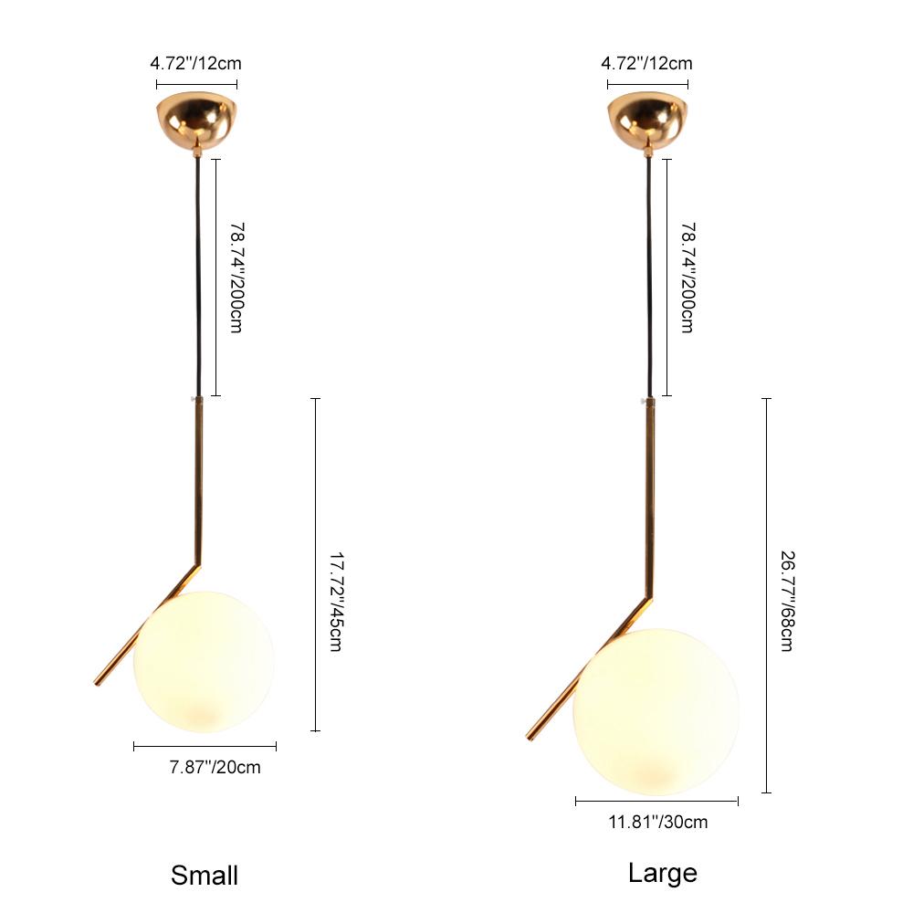 Lampada a sospensione in vetro opalino Blikuva Modern Globe