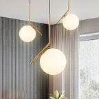 Lampada a sospensione in vetro opalino Blikuva Modern Globe