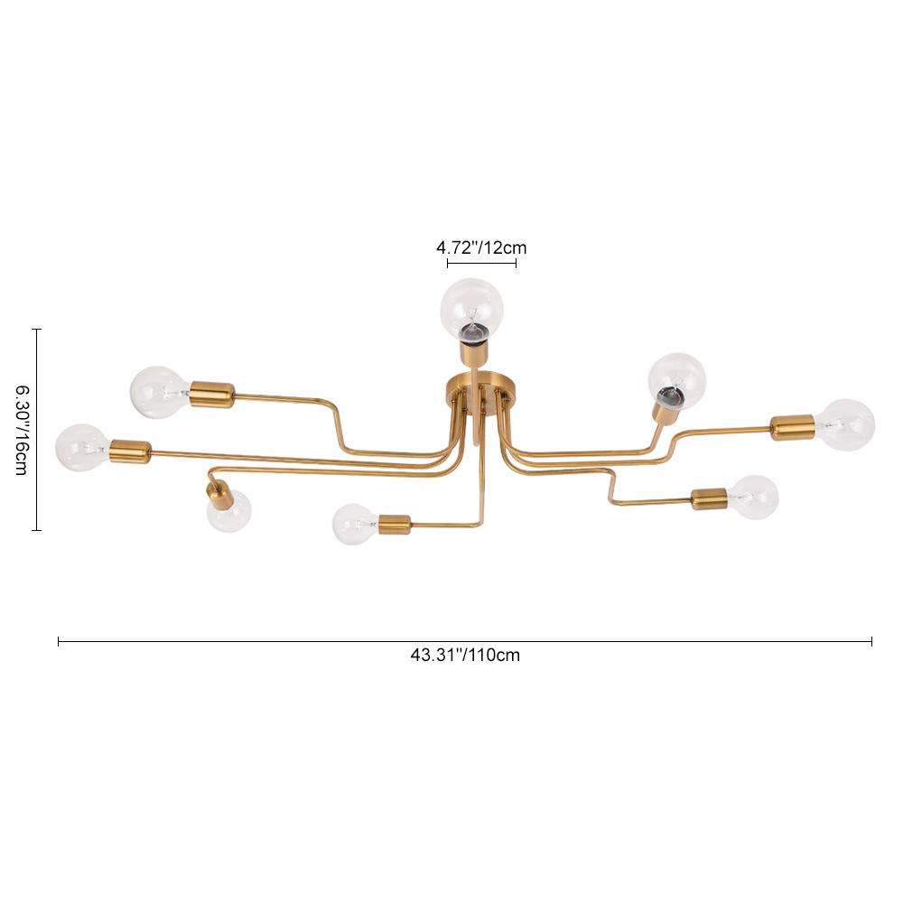 Qvistunix Moderno Industriale Sputnik Luce Semi Flush