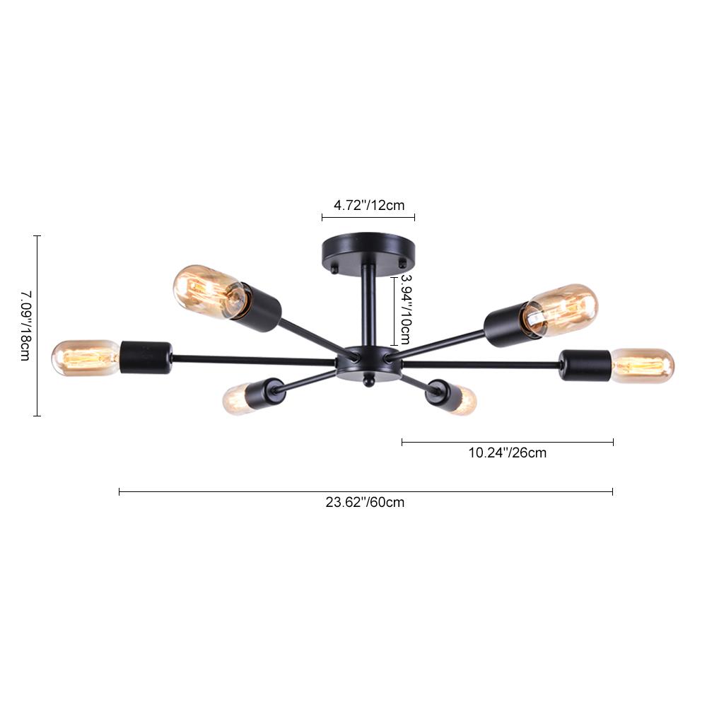 Xyla Moderno Semi Flush Light Sputnik di metà secolo