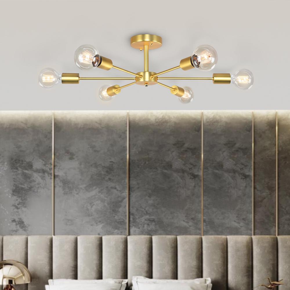 Xyla Moderno Semi Flush Light Sputnik di metà secolo