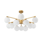 Alvuvyt Lampadario Semi Flush in Vetro Opale a Bolle a Strati