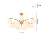 Alvuvyt Lampadario Semi Flush in Vetro Opale a Bolle a Strati