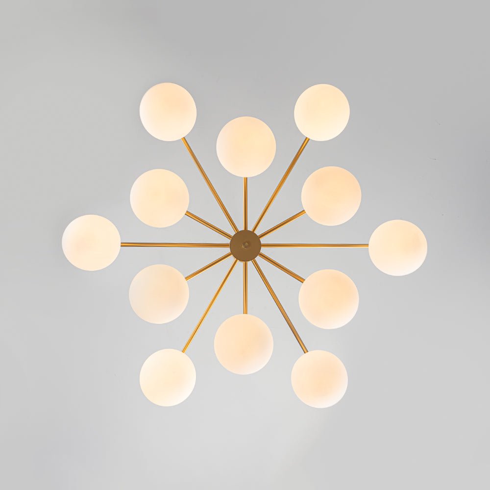 Alvuvyt Lampadario Semi Flush in Vetro Opale a Bolle a Strati