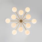 Alvuvyt Lampadario Semi Flush in Vetro Opale a Bolle a Strati