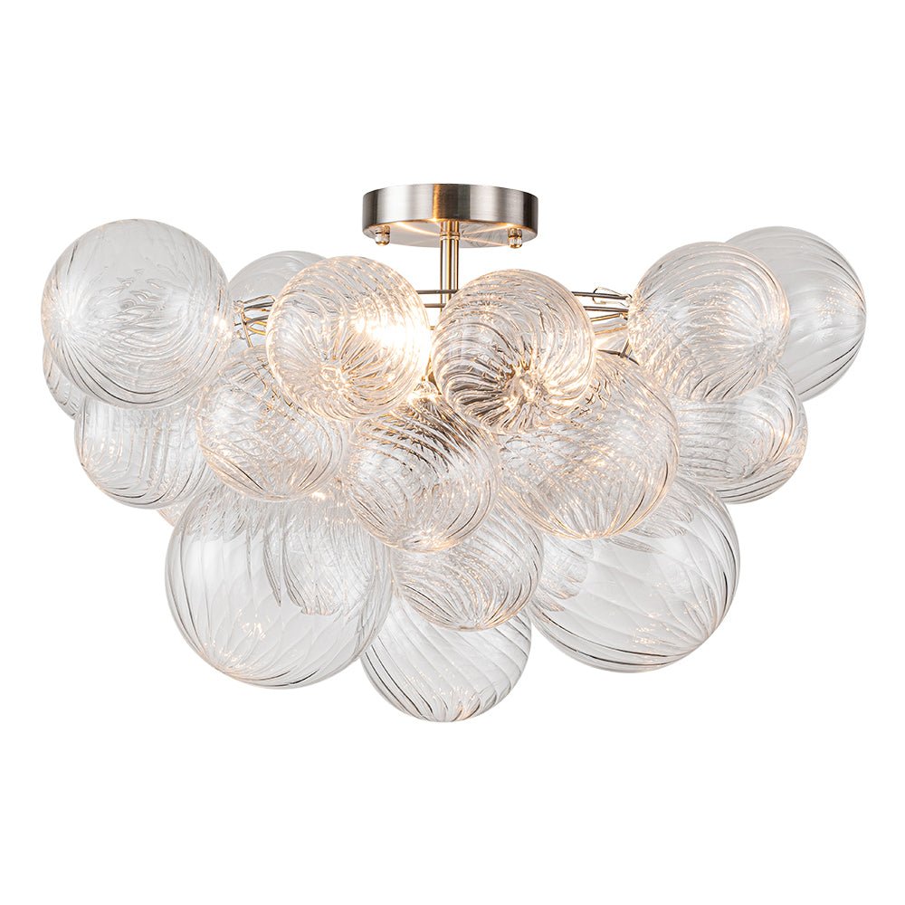 Brillia Moderno Lampadario a Bolle in Vetro Semi Flush