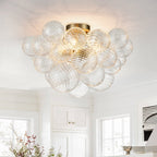 Brillia Moderno Lampadario a Bolle in Vetro Semi Flush
