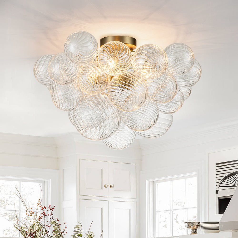 Brillia Moderno Lampadario a Bolle in Vetro Semi Flush