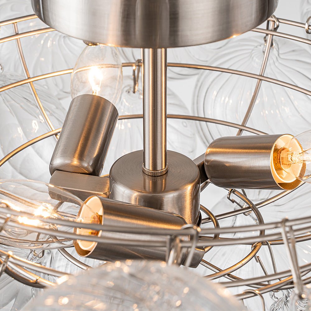 Brillia Moderno Lampadario a Bolle in Vetro Semi Flush