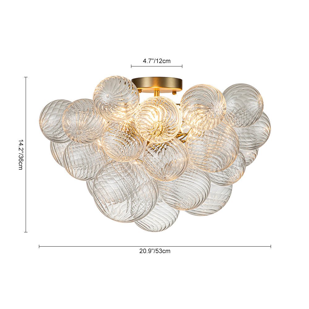Brillia Moderno Lampadario a Bolle in Vetro Semi Flush