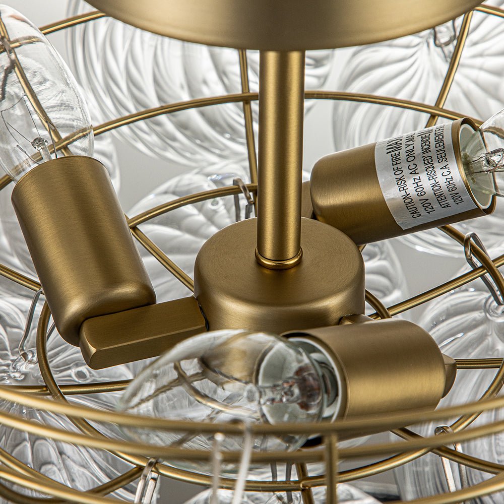 Brillia Moderno Lampadario a Bolle in Vetro Semi Flush