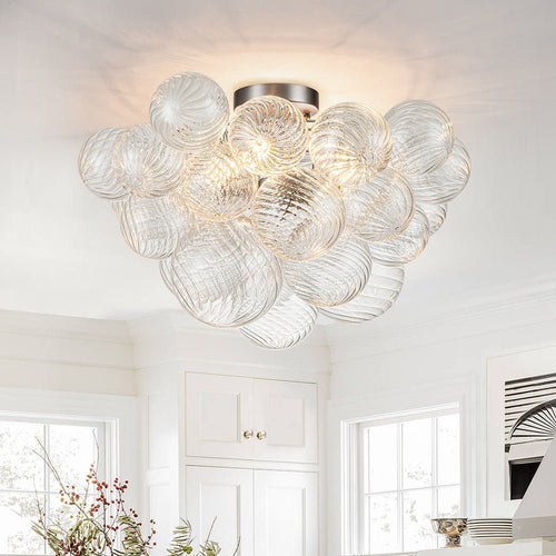 Brillia Moderno Lampadario a Bolle in Vetro Semi Flush