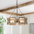 Lampada a sospensione in legno aperta Yrling Farmhouse