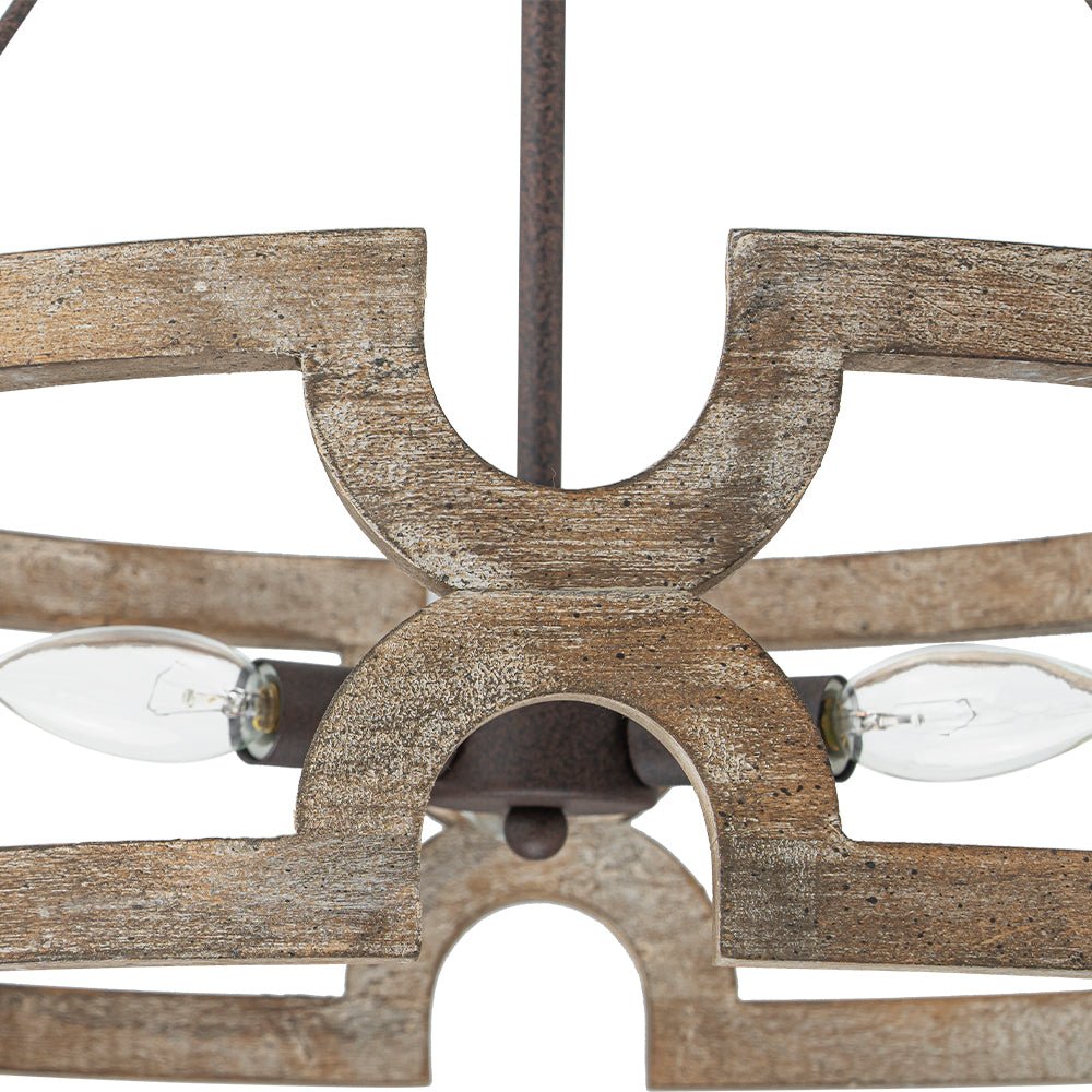 Lampada a sospensione in legno aperta Yrling Farmhouse