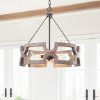 Lampada a sospensione in legno aperta Yrling Farmhouse