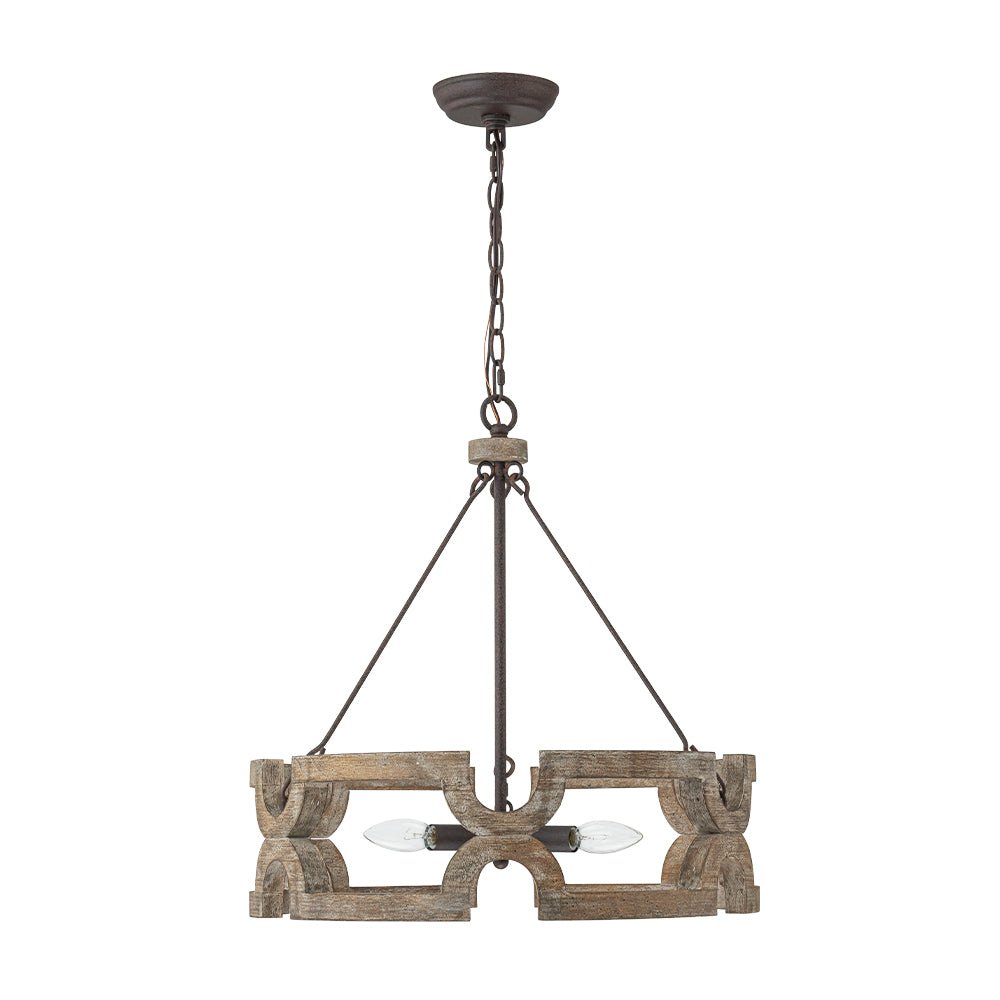 Lampada a sospensione in legno aperta Yrling Farmhouse