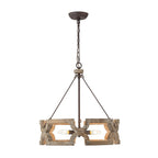 Lampada a sospensione in legno aperta Yrling Farmhouse