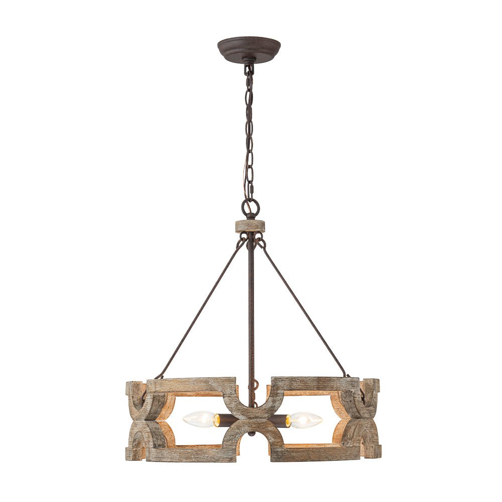 Lampada a sospensione in legno aperta Yrling Farmhouse