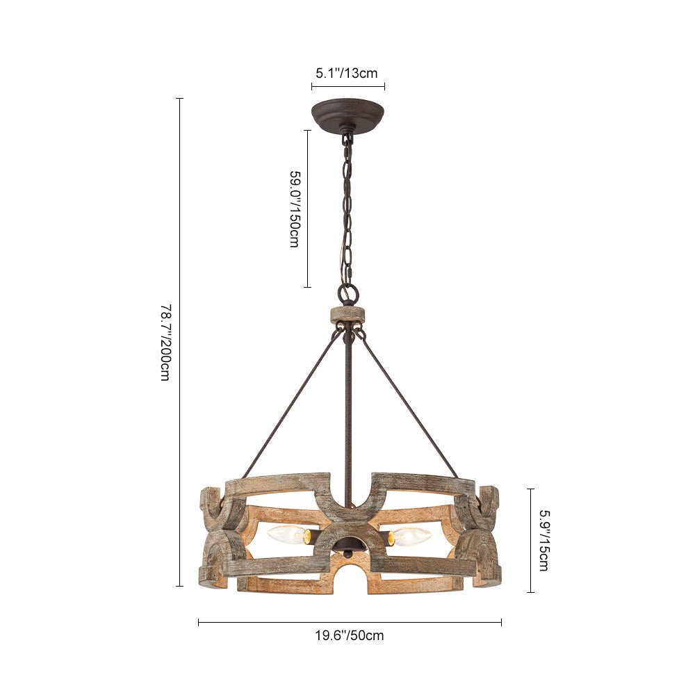 Lampada a sospensione in legno aperta Yrling Farmhouse