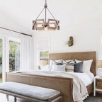 Lampada a sospensione in legno aperta Yrling Farmhouse
