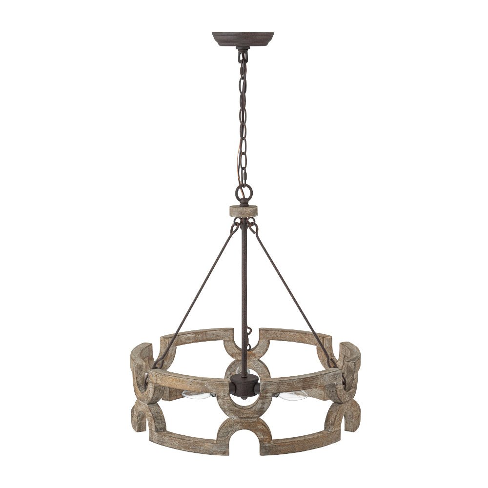 Lampada a sospensione in legno aperta Yrling Farmhouse